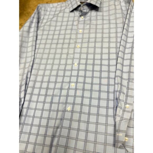 Calibrate Men’s Blue Plaid Dress Shirt – Trim Fit / Non-Iron Stretch - Picture 7 of 16